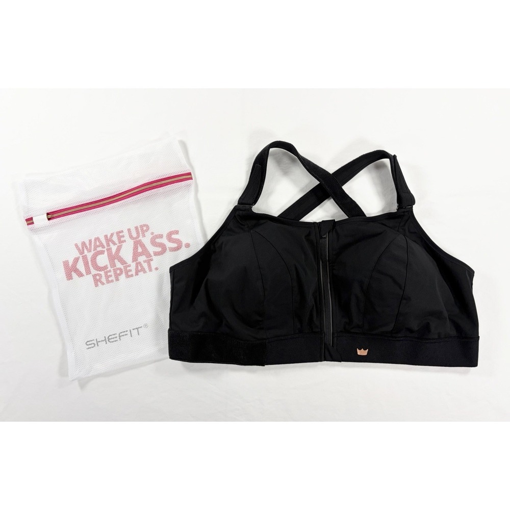 NEW SHEFIT Ultimate Sports Bra High Impact Black 6XL 6 Luxe NWOT W/ Wash Mesh